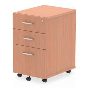 Impulse Wooden 3 Drawers Office Pedestal Cabinet In Beech