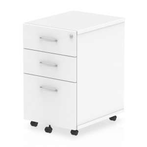 Impulse Wooden 3 Drawers Office Pedestal Cabinet In White
