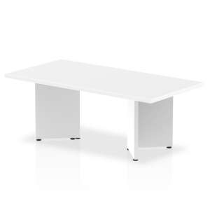 Impulse Wooden Coffee Table In White With Arrowhead Leg