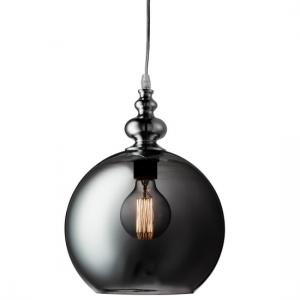 Indiana Globe Pendant In Chrome And Smoke Glass