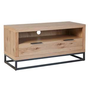 Indio Wooden Small 1 Drawer And 1 Shelf TV Stand In Oak