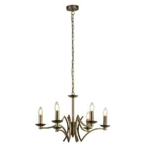 Infinity Wall Hung 6 Pendant Light In Antique Brass