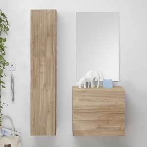 Infra Bathroom Furniture Set In Stelvio Walnut With Storage Unit