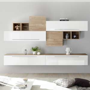 Infra Entertainment Unit In White High Gloss And Stelvio Walnut