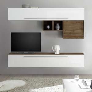 Infra Wall Entertainment Unit In Dark Walnut And White Gloss