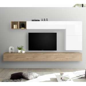 Infra Wall Entertainment Unit In White Gloss And Stelvio Walnut