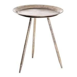 Inman Small Round Metal Side Table In Bronze