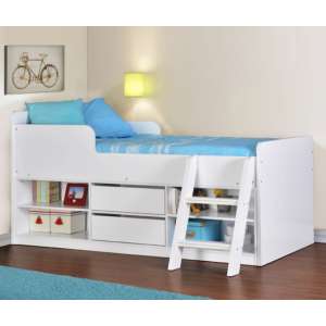 Earth Wooden Low Sleeper Bunk Bed In White