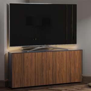Intel Corner LED TV Stand In Black Gloss And Walnut