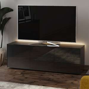 Intel Large LED TV Stand In Black Gloss With Wireless Charging