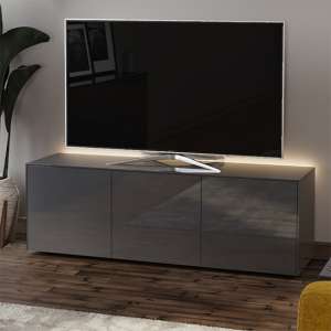 Intel Large LED TV Stand In Grey Gloss With Wireless Charging