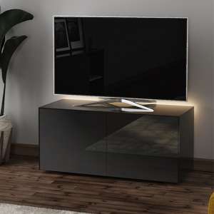 Intel LED TV Stand In Black Gloss With Wireless Charging