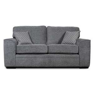Ipojuca Fabric 2 Seater Sofa In Platinum With Black Feets