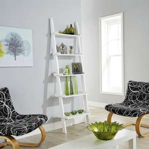 Lizard Ladder Style Wall Mounted Shelving Unit In White