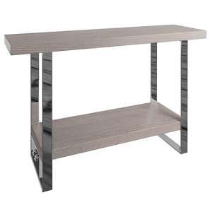 Irvane Wooden Console Table In Grey Oak