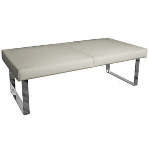 Irvane Faux Leather 140cm Dining Bench In Taupe