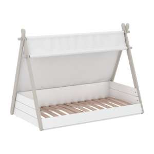 Irving Wooden Childrens Bed In Pearl White And Taupe