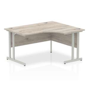Isle 140cm Grey Right Computer Desk With Silver Cantilever Leg