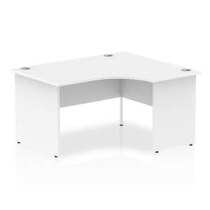 Isle 140cm White Right Computer Desk With Panel End Leg