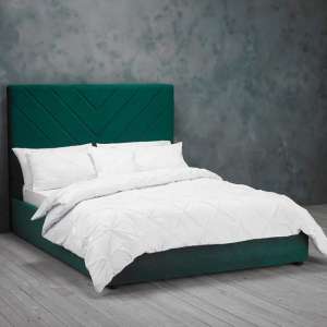 Ipswich King Size Fabric Bed In Forest Green