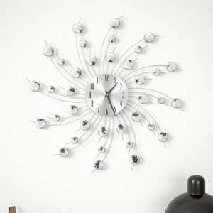 Isoard Round Quartz Movement Wall Clock In Silver