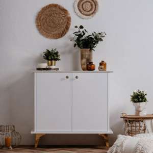 Istanbul Wooden Storage Cabinet In White High Gloss