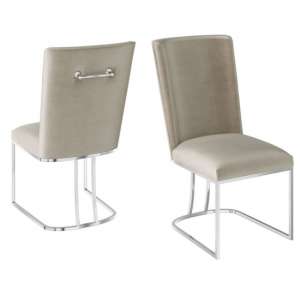 Ibstone Mink Velvet Fabric Dining Chairs In Pair