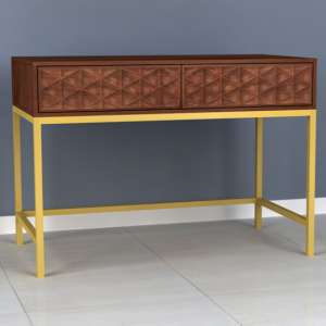 Ivoran Console Table In Rich Walnut With 2 Drawers