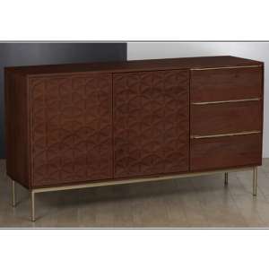 Ivoran Sideboard In Rich Walnut With 2 Doors And 3 Drawers
