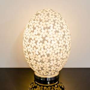 Izar Large Opaque Flower Design Mosaic Glass Egg Table Lamp