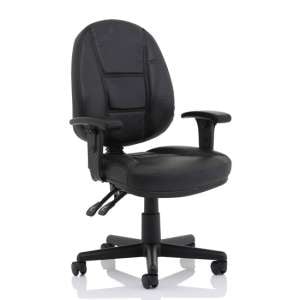 Jackson High Back Office Chair in Black With Adjustable Arms