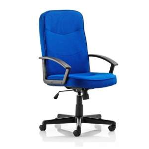 Janelle Fabric Office Chair In Blue With Padded Seat