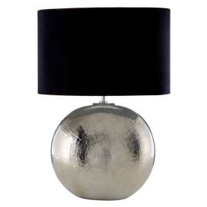 Jarvic Black Fabric Shade Table Lamp With Chrome Base