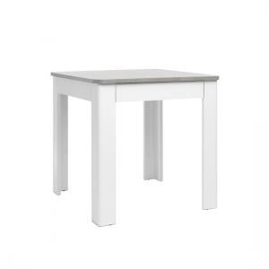 Jasmine Dining Table In Concrete Top With White Base And Drawer
