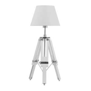 Jaspro White Fabric Shade Feature Table Lamp With Tripod Base