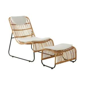 Felixvarela Lounge Chair And Footstool In Natural Finish    