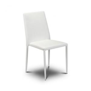 Jazz Stacking White Faux Leather Chair