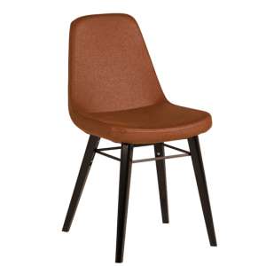 Jecca Fabric Dining Chair In Tawny With Black Legs