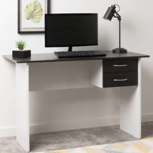 Irvin Wooden 2 Drawers Computer Desk In Wenge And White