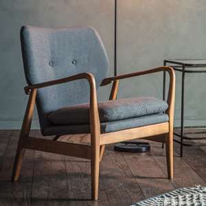 Jensen Linen Upholstered Armchair In Grey