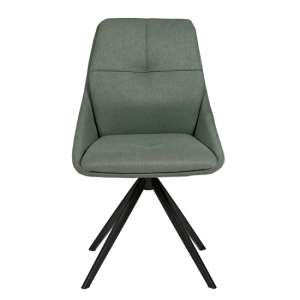 Jessa Fabric Dining Chair In Green With Black Legs