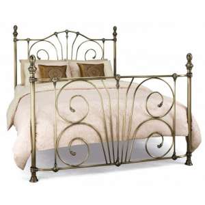 Jessica Metal King Size Bed In Antique Brass