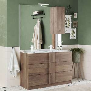 Jining 120cm Wooden Floor Bathroom Furniture Set In Mercury