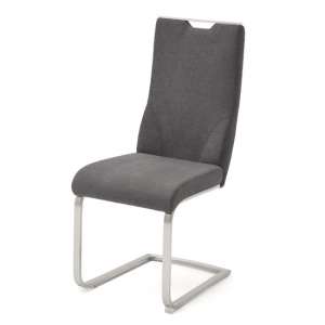 Jiulia Fabric Cantilever Dining Chair In Anthracite