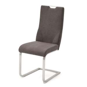 Jiulia Fabric Cantilever Dining Chair In Brown