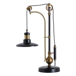 Judsonia Metal Adjustable Table Lamp In Black And Brass