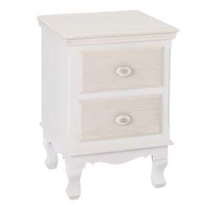 Jedburgh Wooden Bedside Cabinet In Cream With 2 Drawers