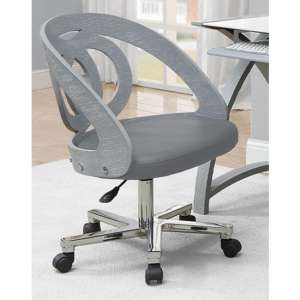 Juoly Faux Leather Home And Office Chair In Grey