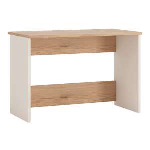 Kaas Wooden Computer Desk In White High Gloss And Oak