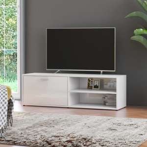 Kaavia High Gloss TV Stand With 1 Flap Door In White